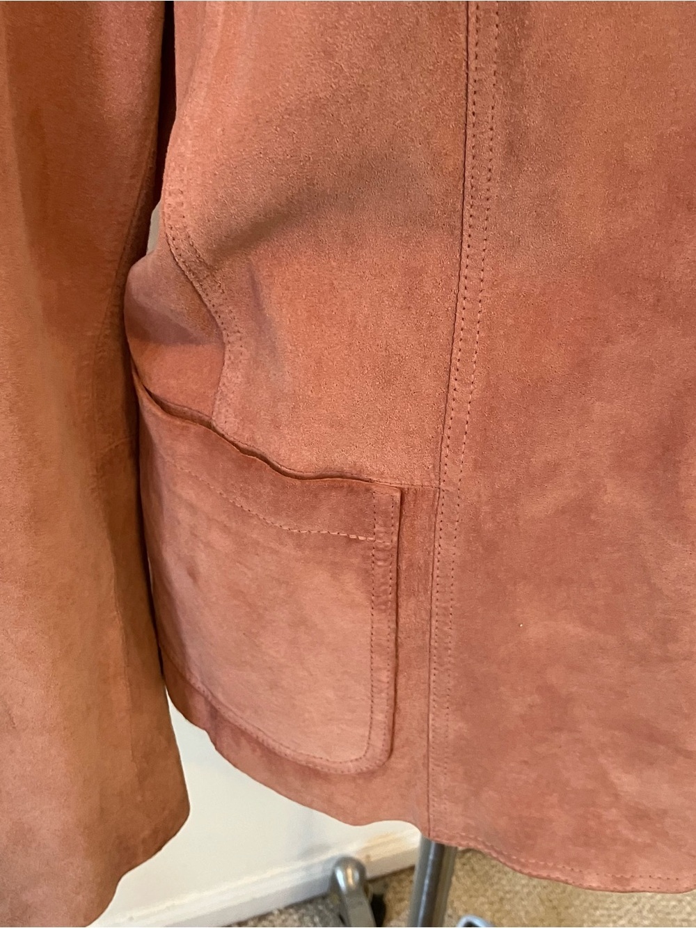 April Cornell Trading Women’s Leather Blazer Jacket Pink Sz. L Lined Western - Picture 4 of 12